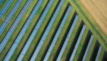 solar power plant from above