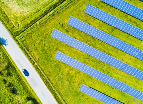 Solarfeld Natur Ausblick Zukunft Vision